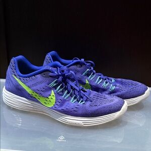Nike Purple and Lime Lunartempo Athletic Sneakers- Women’s Size 10